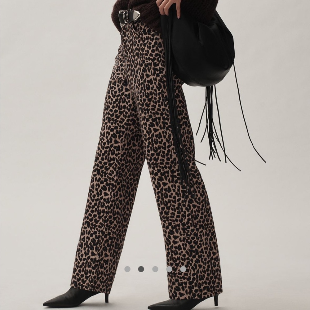 Reformation Cary Leopard High-Rise Pants